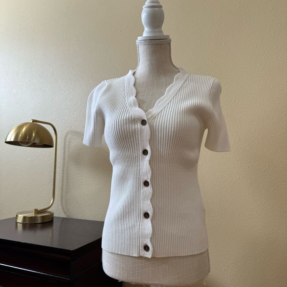 J. Crew Ribbed Button-Up Cardigan - Picture 1 of 4